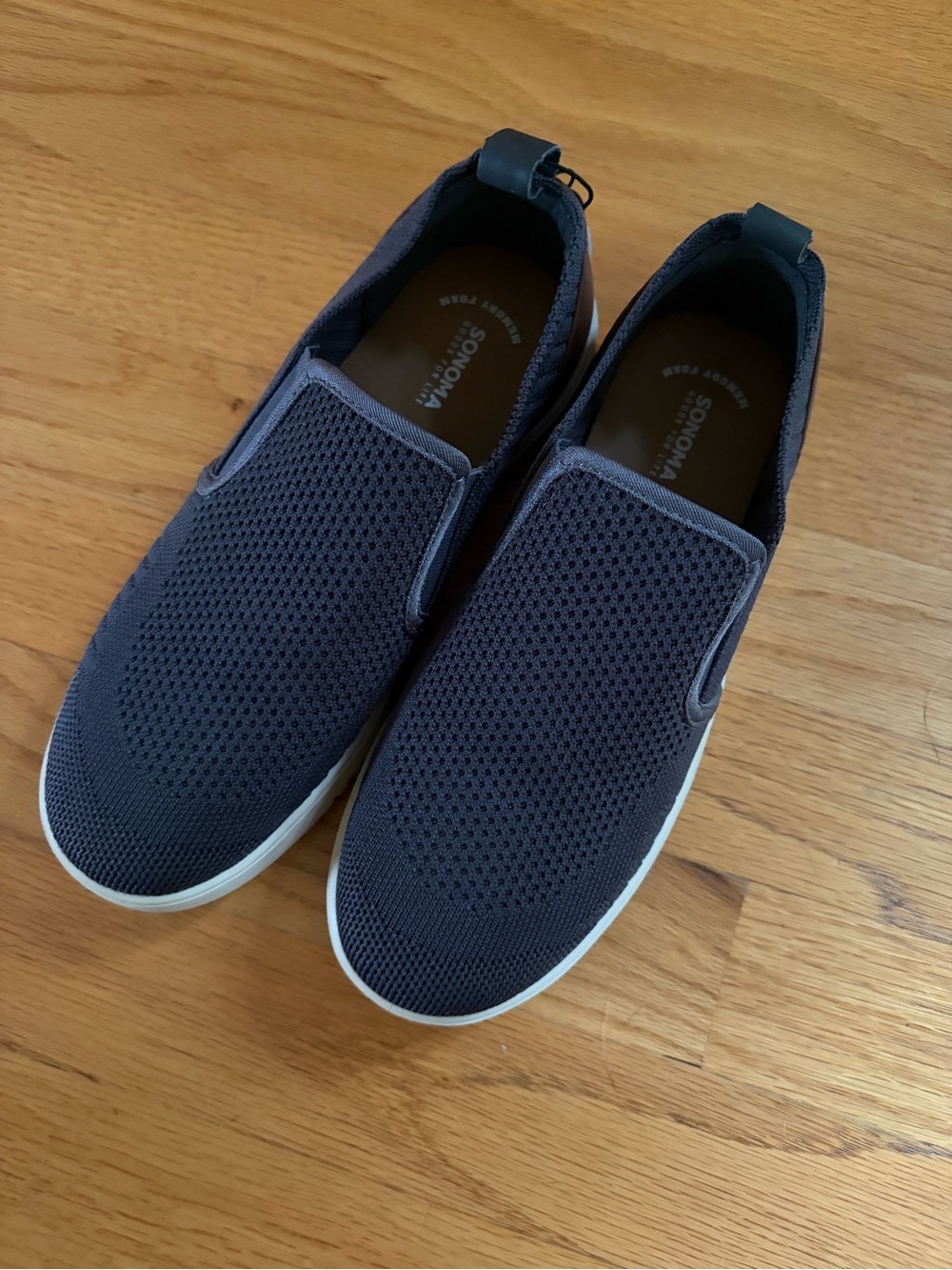 Skechers Men's Slip-On Knit Shoes - Grey with White Sole